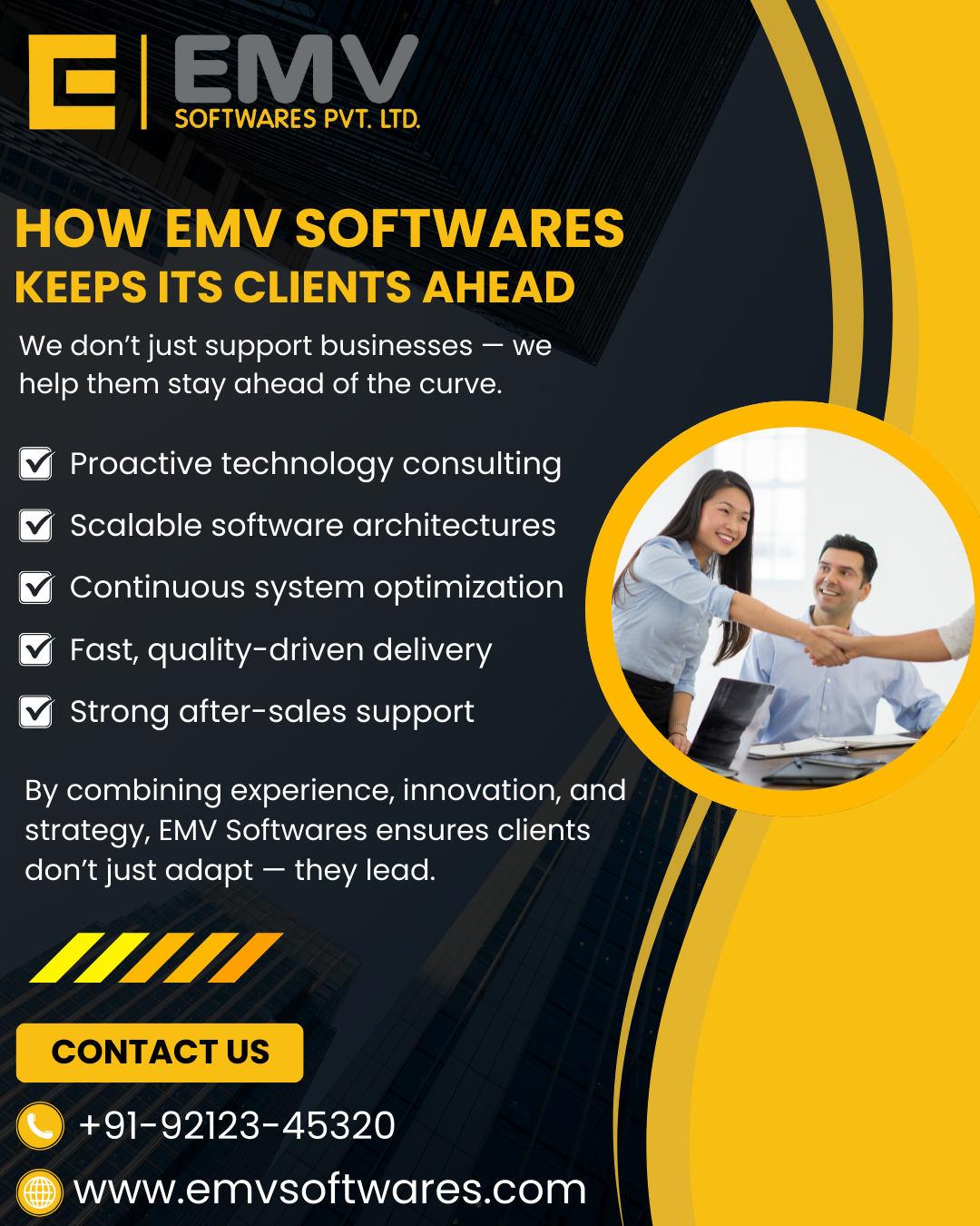 EMV Softwares team helping clients stay ahead through innovation and cutting-edge IT solutions.